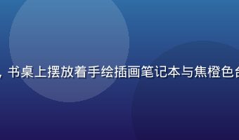萝莉白浆进阶教程封面，书桌上摆放着手绘插画笔记本与焦橙色台灯，温暖复古学习氛围